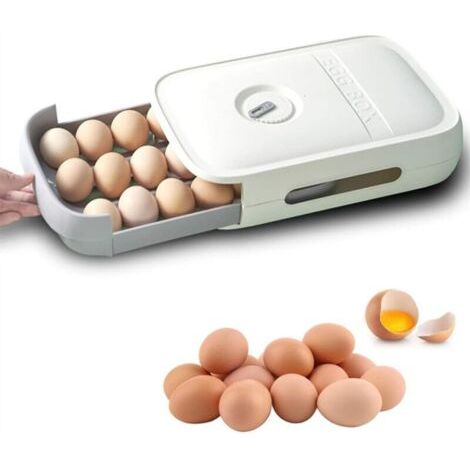 Boîte à Œufs, Boîte de Rangement à Œufs en PlastiqueRéfrigérateur Porte-Oeufs Plateaux,Tiroir Boîte de Rangement pour O
