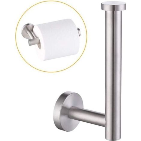 Porte Papier Toilette Mural Dérouleur Papier Toilette WC Inoxydable Acier SUS304 Brossé (1/4)