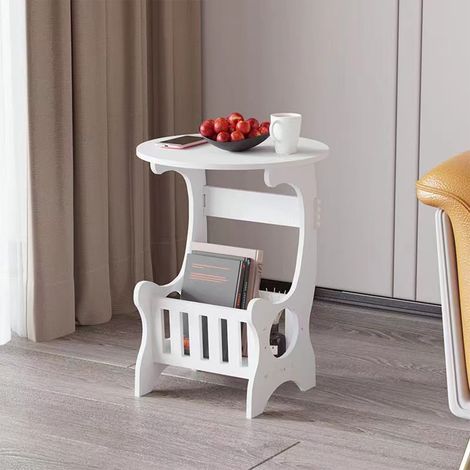 Table D'appointement Ronde - Avec Panier De Rangement - En Bois - Pour Chambre À Coucher Salon Nursery - 45 X 28 X 24 Cm - 1 Pièce (1/5)