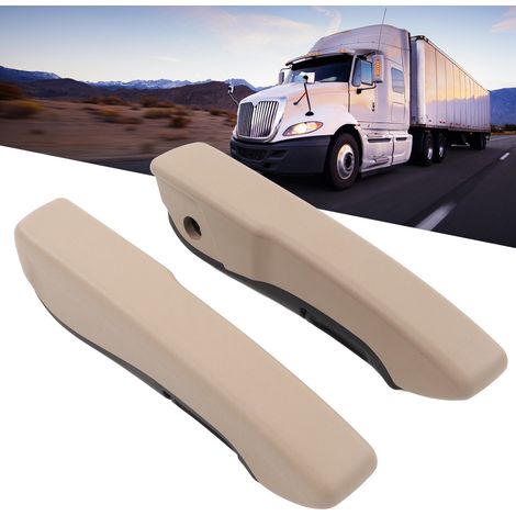 Une paire de sièges universels pour camping-cars, véhicules utilitaires et camions avec accoudoirs réglables de 0 à 120 degrés, beige pour se reposer. (1/5)