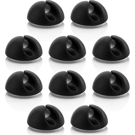 Lot de 10 attaches de câble noires - Gestion des câbles - Attache-câbles - Organisateur de câbles pour câbles jusqu'à 8 mm
