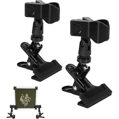 Lot de 2 supports de cercle à broder réglables avec cadre à pince pour broderie, à utiliser sur un bureau. (1/5)