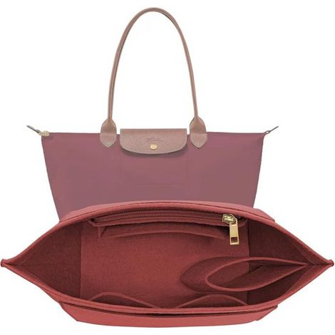 Sac de rangement - Sac intérieur - Matière : feutre - 28 x 25 x 17 cm - Rouge (1/5)