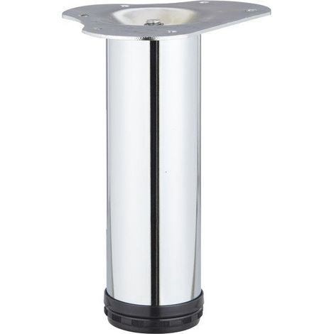 Hettich – Pied de meuble pour table basse cylindrique réglable – Acier chromé – Hauteur 20-23 cm – Charge 100 kg – Fixation à vis