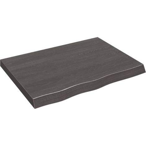 Dessus de table gris foncé bois chêne massif traité (1/5)