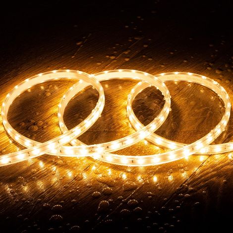 LED-Streifen Dimmbar 220V SMD 60 LED/m Warmweiß 5W/m 400lm/m Breite 12mm Schnitt 100cm IP65 nach Maß 1 m