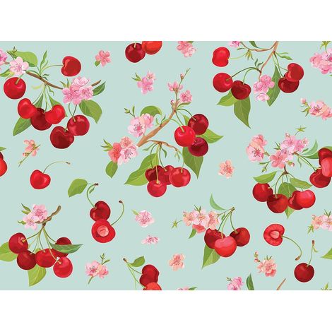 Tela decorativa para exteriores Oxford - motivo: cerezas en una rama I DR239 (1/5)
