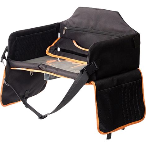 Table De Voyage Enfant - Plateau pour Siège Auto pour Activités de Voyage Organisateur de Bureau sur Pied avec Support pour Tablet et Laptop, Porte-Gobelet pour en Voiture ou Avion (1/5)