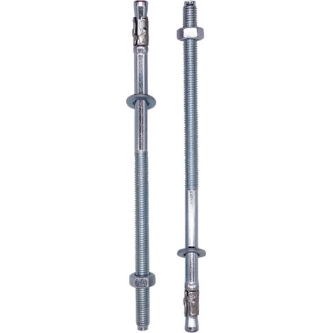 Chevilles à expansion M10 x 180 mm - Lot de 2 - Acier zingué - Fixation robuste béton - Maçonnerie et industrie - Diamètre 10 mm (1/3)