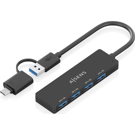 Hub USB Tipo-C + USB 3.1 Aisens A109-0987/ 4xUSB