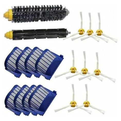 Zubehörset für iRobot Roomba 600, 620, 630, 650, 660, 8 Seitenbürsten, 8 Filter, 1 Walze (1/5)