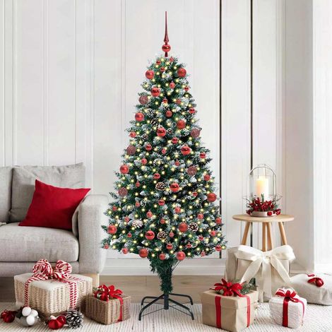 Künstlicher Weihnachtsbaum mit 300 LEDs mit Ständer Grün 180 cm