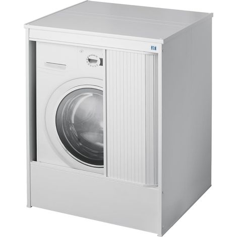 Negrari 5011P Mobile Coprilavatrice Apertura a Serrandina per Esterni, Resina, Bianco, 70 x 60 x 94 cm (1/2)