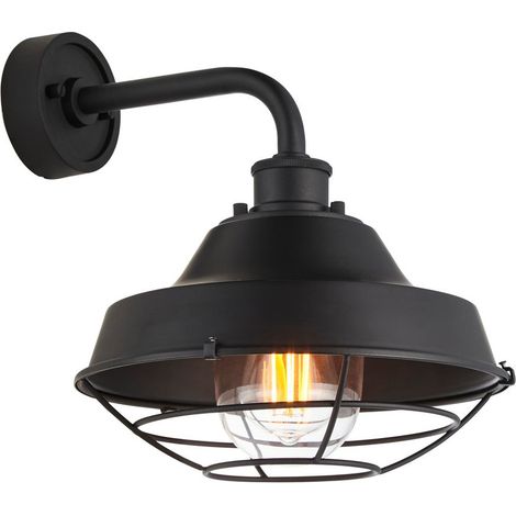Merano Brindisi Applique d'extérieur dôme texturée, noir mat, verre transparent (1/5)