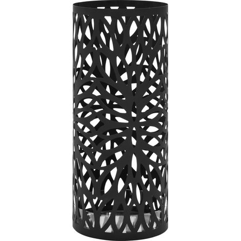 Paragüero diseño de hojas acero negro (1/5)
