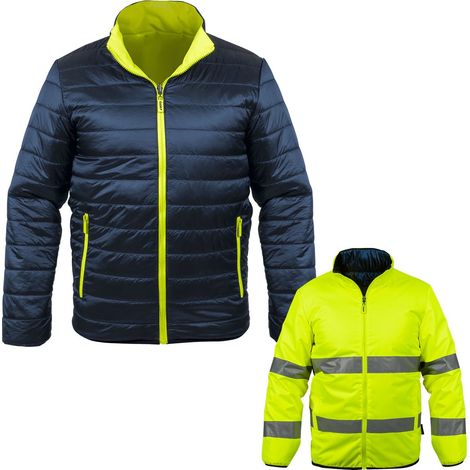 Veste de sécurité Hiver haute visibilité Taille M Réversible Jaune/noir 2en1Bandes reflechissantes VITO Dual (1/5)