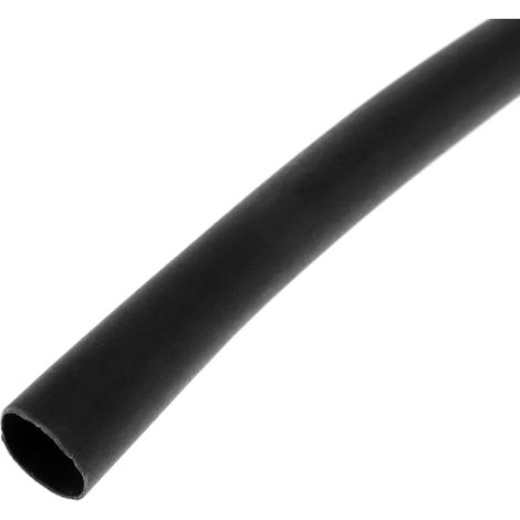 BeMatik - Gaine thermorétractable noir 6,4 mm en rouleau de 3m (1/4)