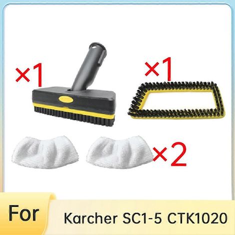 Ersatz-Handdampfbürste CTK1020 mit austauschbaren Bürstenköpfen und Reinigungstuch für Kärcher SC1-5 CTK1020 (1/5)