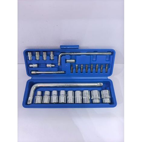 Jeu de Clés à Cliquet en Plastique Bleu, Kit d'Outils de Réparation Automobile Multifonction pour Garage et Domicile, 27 pièces