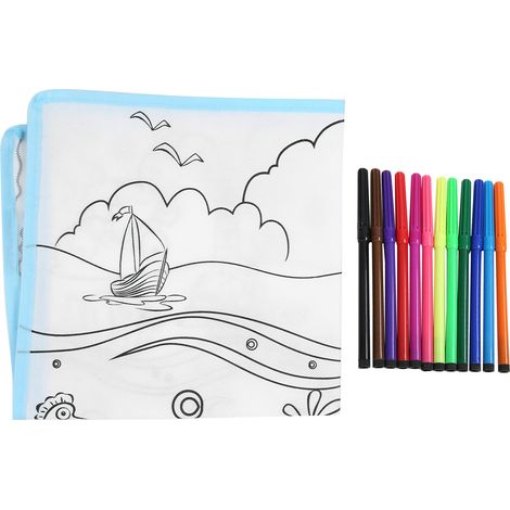 Lot de dessin effaçable pour enfants, tapis réutilisable de peinture lavable, matelas à colorier pour bébé (1/5)