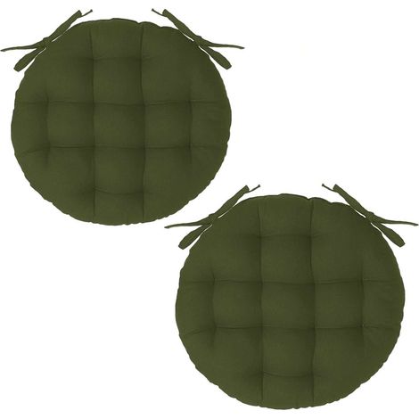 Lot de 2 galettes de chaise rondes en coton