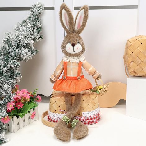 Décoration Lapin De Pâques - Ornament En Tissu Façonné Main - Pour Intérieur Salon Chambre Entrée - Lot De 1 (1/5)