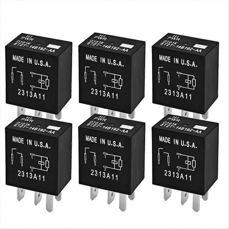 6er-Pack 8T2T-14B192-AA 12V DC 30A 4-polige SPST-Relais für Fahrzeuge, einschließlich Explorer. Pumpenreparatur. (1/5)