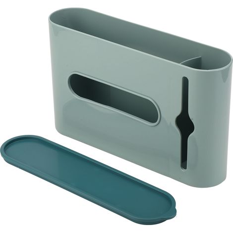 Distributeur de sacs plastique avec couvercle, grande capacité, fenêtre de visualisation, rangement pratique pour cuisine ou salle de bain, vert (1/5)