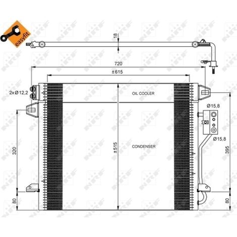 Condenseur, climatisation NRF 35928 CHRYSLER 4677782AA 4677782AC 4677789AA
