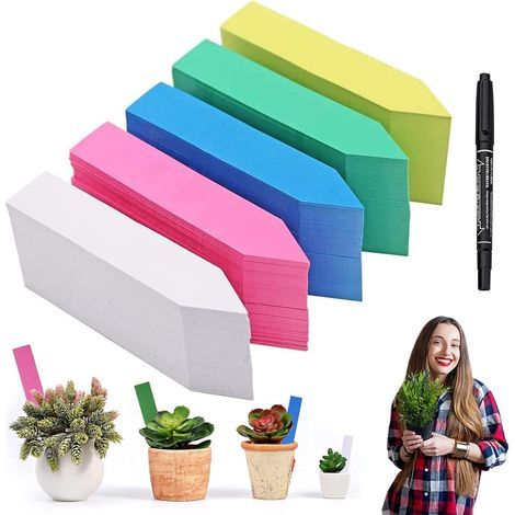 Paquete de 500 etiquetas de plástico para plantas, etiquetas de jardín, letreros para plantas, etiquetas resistentes para plantas, marcadores de jardín impermeables, etiquetas para plántulas. (1/5)
