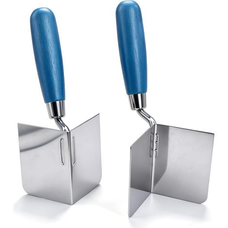 Lot de 2 truelles d'angle en acier inoxydable 80 x 60 mm (1/5)
