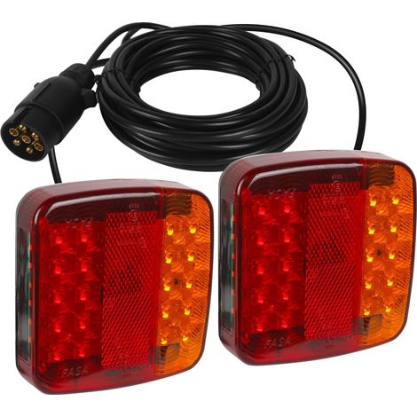 12V Magnetic LED Trailer Tail Light Kit Truck Lighting Brake Lamp with Magnet, 7.5m Cable and 7 Pin Plug for Trailer, Truck or Caravan (1/5)