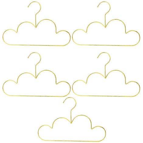 Lot de 5 cintres en métal en forme de nuage pour vêtements d'enfants (manteaux, pulls, etc.)-29.70X19.00X0.50CM-Golden