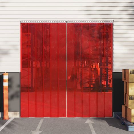 Rideau de porte rouge 200 x 1,6 mm, 10 m, PVC (1/5)