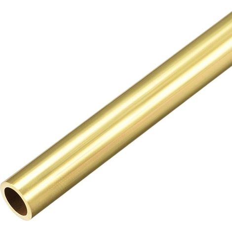 sourcing map Brass Tube Round 300mm Length 9.5mm External Diameter 1mm Wall Thickness Seamless Straight Pipe (1/4)
