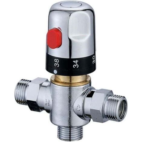 Thermostatic Mixer G1/2 Water Temperature Control, XU, Hot Cold Water Regulator for Shower System Lead-Free Solid Brass (1/4)