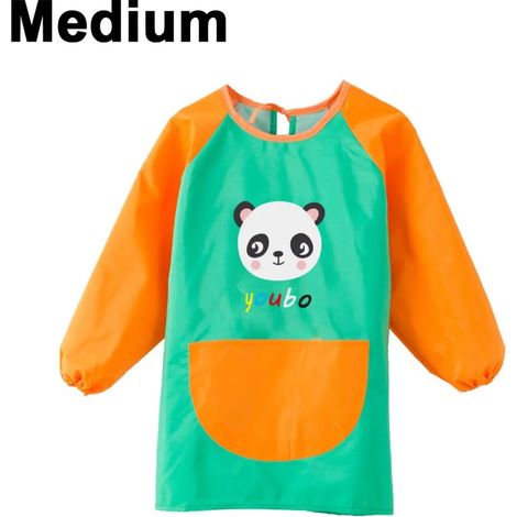 Blouse de peinture pour enfants, manches longues, tablier imperméable et oléofuge avec poches, protection pour activités manuelles et créatives (1/5)