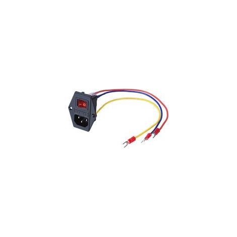 15A 250V Rocker Switch On/Off Power Socket Inlet Module Plug Fuse Switch with 3Pcs 18 AWG Wiring 3 Pin