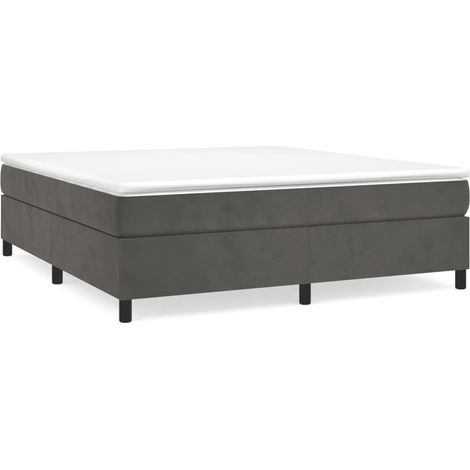 Maison Exclusive - Struttura Letto a Rete a Molle Grigio Scuro 200x200 cm Velluto