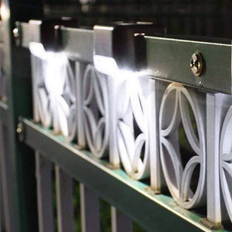 Lampes solaires d'extérieur pour terrasse, escaliers, clôtures et patios. Étanche, à LED, lumière blanche. (1/5)
