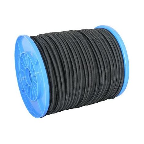 Gummiseil Strend Pro R100, 6 mm, elastisches schwarzes Gummi, Traglast 90 kg, L-90 m