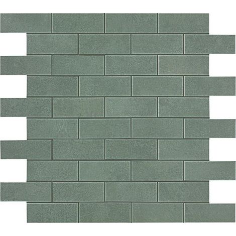 Mosaïque effet Béton Vert Sauge 7,5x2,9 cm Brick 30,5x30,5x0,85 cm Mat Gravino - Mur intérieur (vendu par carton de 0,558 m²) - RO'MA CARRELAGE