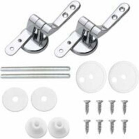 Toilet Seat Hinge Fasteners, Pack of 2 Replacement Toilet Seat Hinges with Alloy Fixings (1/5)