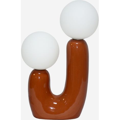 Lampada da tavolo organica ceramica e vetro, 31cm