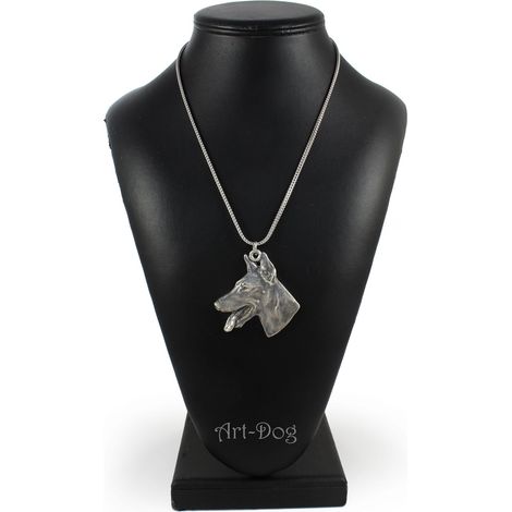 Doberman, Dobermann - collana con ciondolo a forma di cane su catena d'argento, gioiello unico di Art-Dog (1/5)