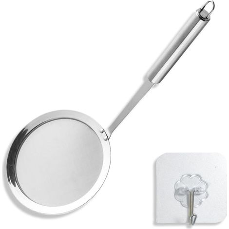 1 Écumoire, Acier inoxydable, Passoire 100 mailles, Longueur 32 cm, Poignée ergonomique, Cuisine maison et extérieur (1/5)