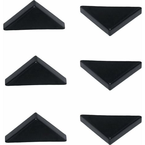 6mm Black Corner Protectors for Sharp Glass, Mirrors, Ceramic Tiles, Triple Shape Corner Covers, 20 Pieces (1/5)