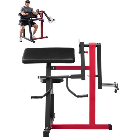 Mophorn 2-in-1 Preacher Curl Maschine, Bizeps-Curl- und Trizeps-Extensionsstation, Armisolation im Sitzen, Krafttrainingsbank für das Heim-Fitnessstudio