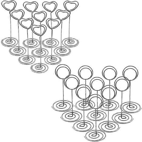 Set mit 20 Tischkartenhaltern aus Metall mit Memo-Clips für Tischnummern bei Hochzeiten (1/5)