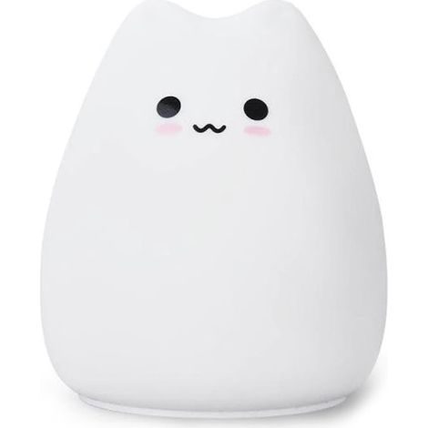 Veilleuse portable avec 7 couleurs de LED, silicone sans BPA, commande tactile, blanche (1/5)